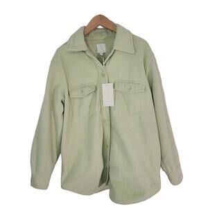 Joie- NWT- Sage green- felted button up shacket- size Large